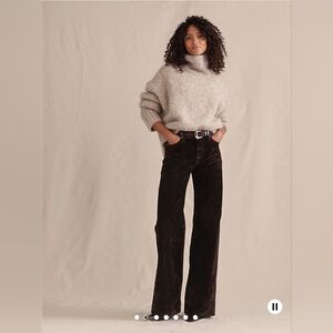 NWT Ganache Brown The Icon Classic Wide-Leg Flocked Jean Size 30 By BR